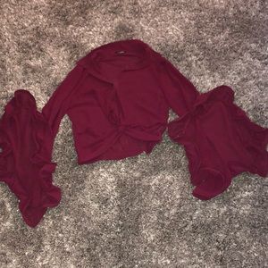 Burgundy costume top